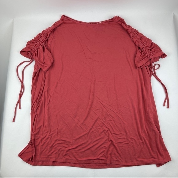 Terra & Sky Tshirt Womens 3X Red Drawstring Sleeves - Picture 1 of 9